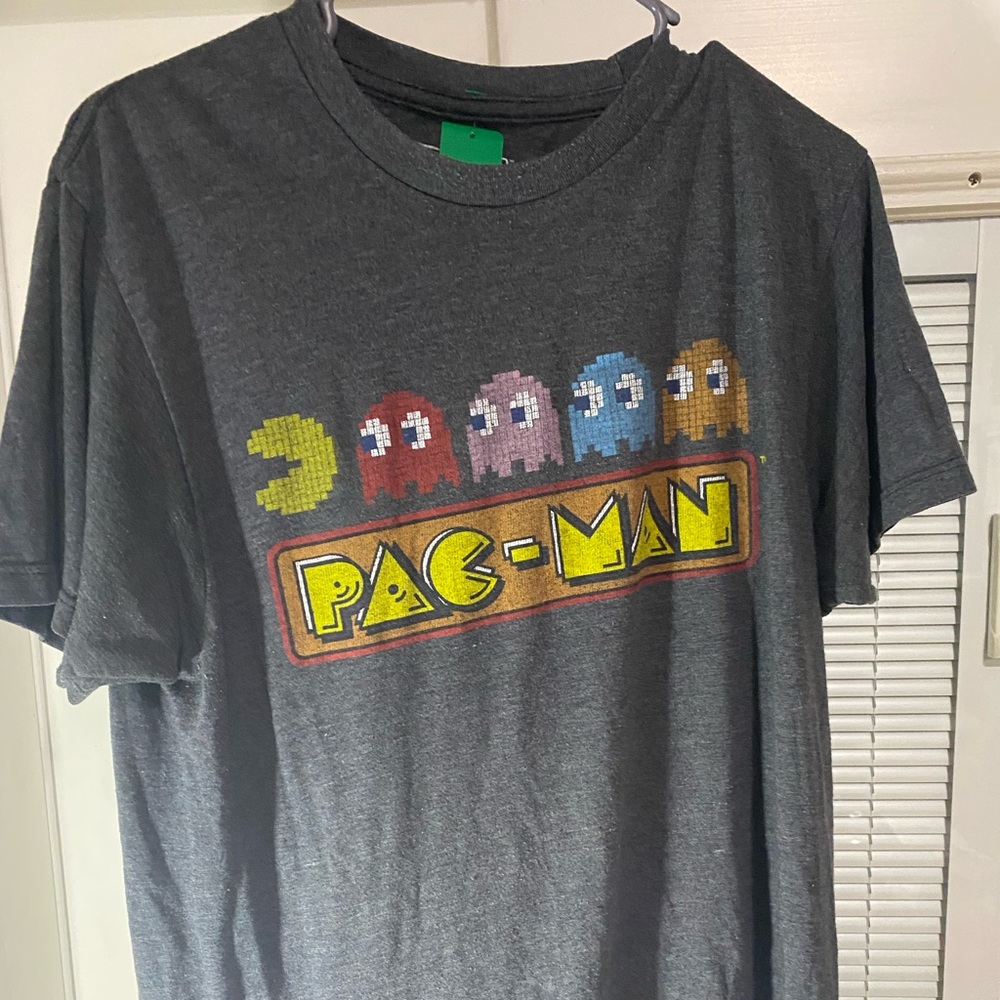 Vintage Pac-Man Tshirt Grey Medium